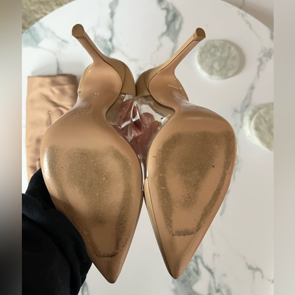 Gianvito Rossi Nude Napa Leather Plexi Heel 105 - Picture 6 of 6